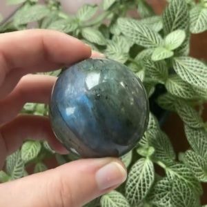 Flashy labradorite crystal sphere